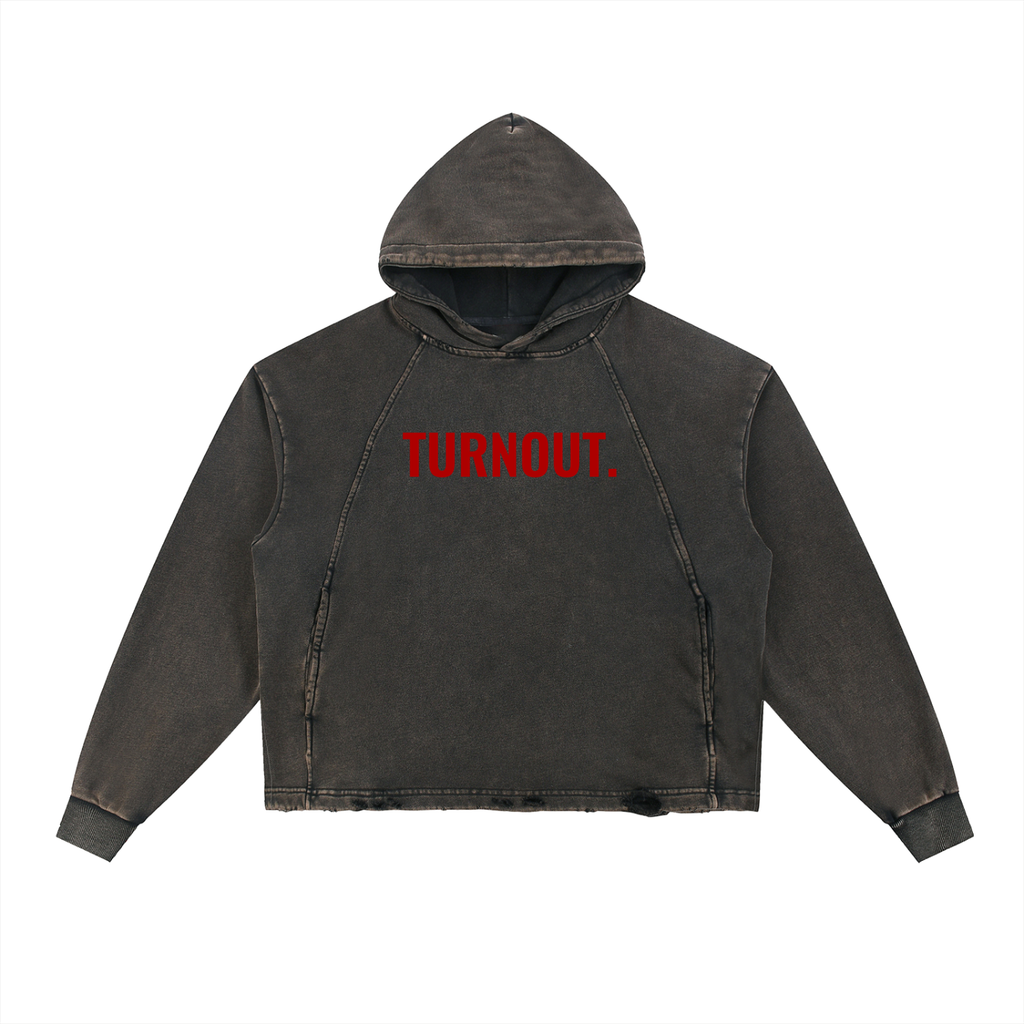 Vintage Washed Frayed-Hem Hoodie
